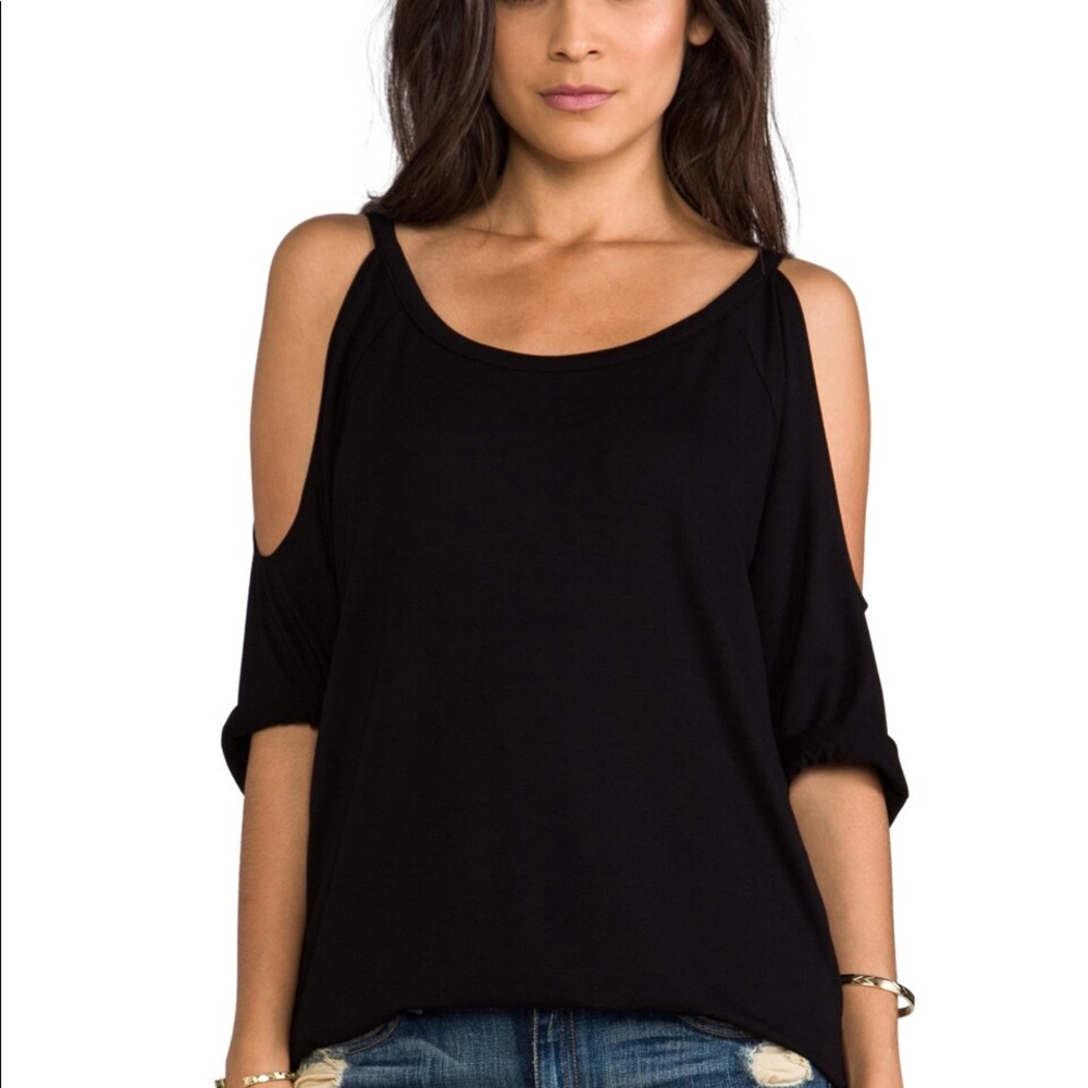 Blue Life Black Open Shoulder Top Mint Condition size small